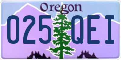 OR license plate 025QEI