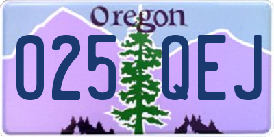 OR license plate 025QEJ