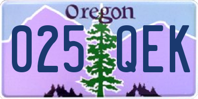 OR license plate 025QEK