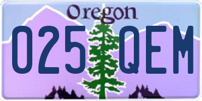 OR license plate 025QEM