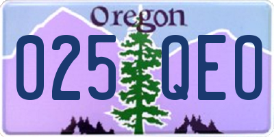 OR license plate 025QEO