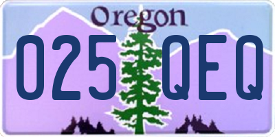 OR license plate 025QEQ