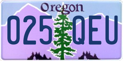 OR license plate 025QEU