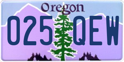 OR license plate 025QEW