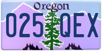 OR license plate 025QEX