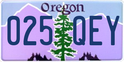 OR license plate 025QEY