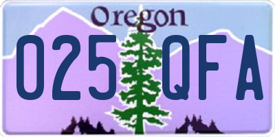 OR license plate 025QFA