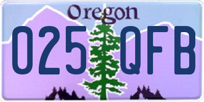 OR license plate 025QFB