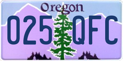 OR license plate 025QFC