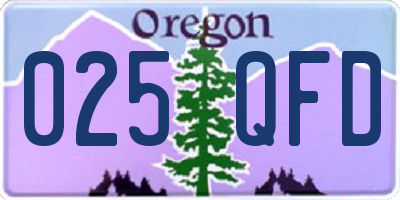 OR license plate 025QFD