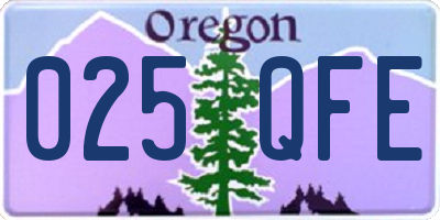 OR license plate 025QFE