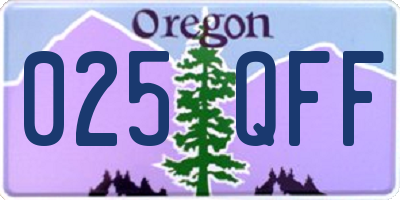 OR license plate 025QFF
