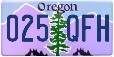 OR license plate 025QFH