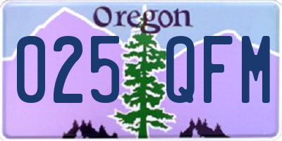OR license plate 025QFM