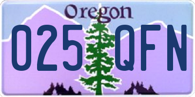 OR license plate 025QFN