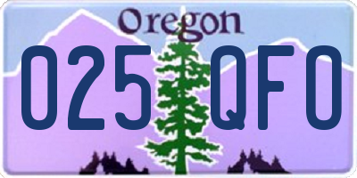 OR license plate 025QFO