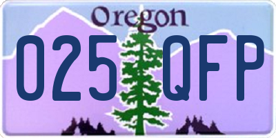 OR license plate 025QFP