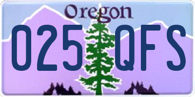 OR license plate 025QFS