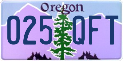 OR license plate 025QFT