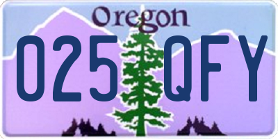 OR license plate 025QFY