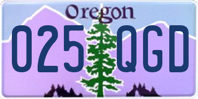 OR license plate 025QGD