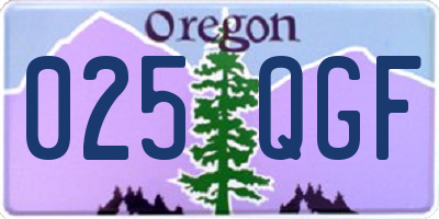 OR license plate 025QGF