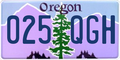OR license plate 025QGH