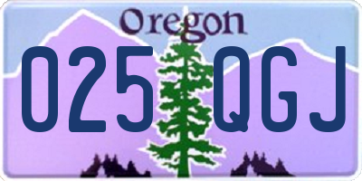 OR license plate 025QGJ