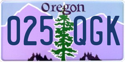 OR license plate 025QGK