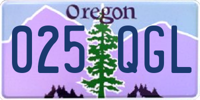 OR license plate 025QGL