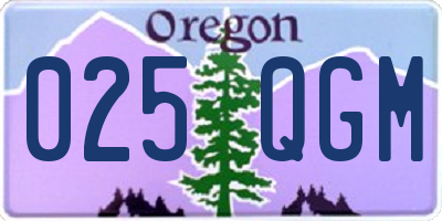OR license plate 025QGM