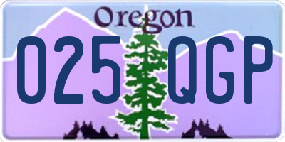 OR license plate 025QGP