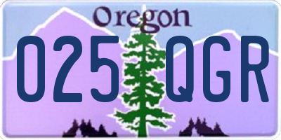 OR license plate 025QGR
