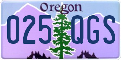 OR license plate 025QGS