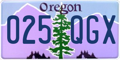 OR license plate 025QGX