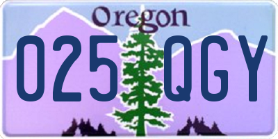 OR license plate 025QGY