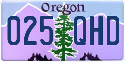 OR license plate 025QHD