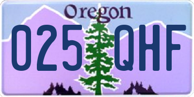 OR license plate 025QHF