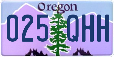 OR license plate 025QHH
