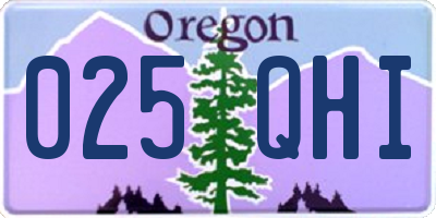 OR license plate 025QHI