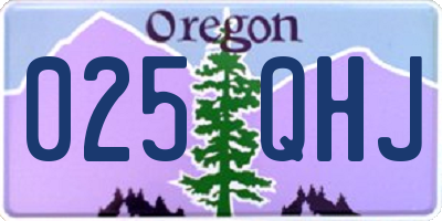 OR license plate 025QHJ