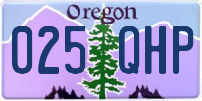 OR license plate 025QHP