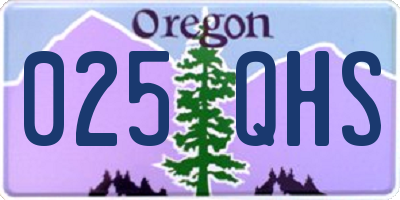 OR license plate 025QHS