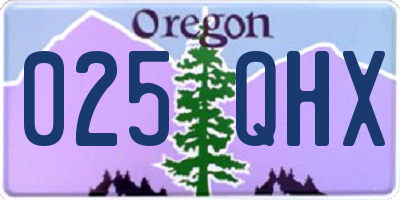OR license plate 025QHX