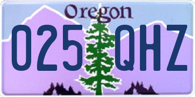 OR license plate 025QHZ