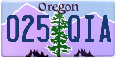OR license plate 025QIA