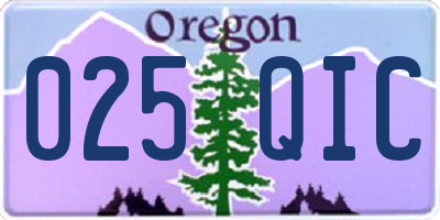 OR license plate 025QIC