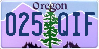 OR license plate 025QIF