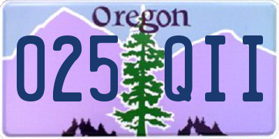 OR license plate 025QII