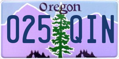OR license plate 025QIN